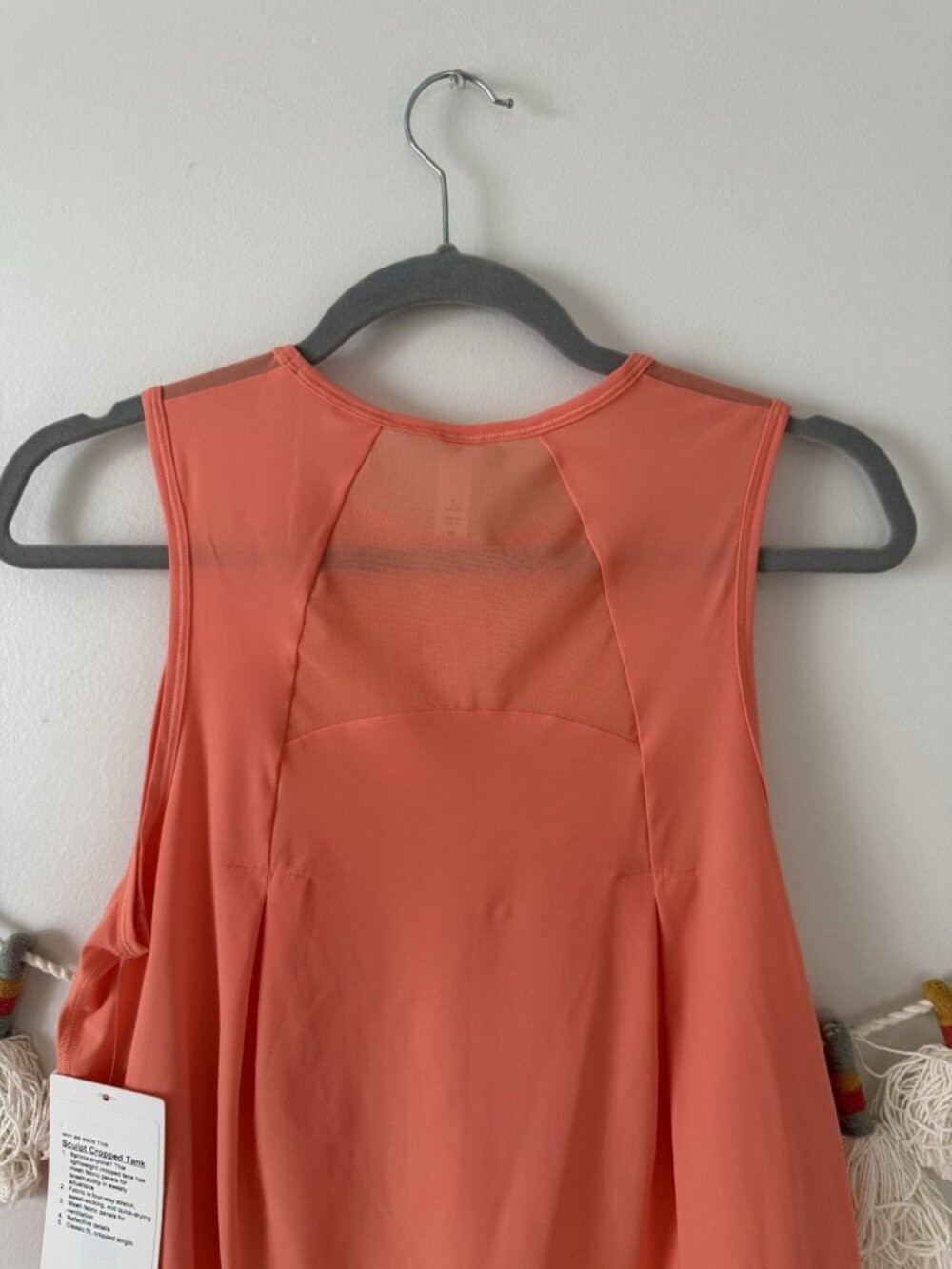 Lululemon Sculpt Cropped Tank Top Pleated Sun Orange Lightweight Run NWT 6 - Picture 7 of 8